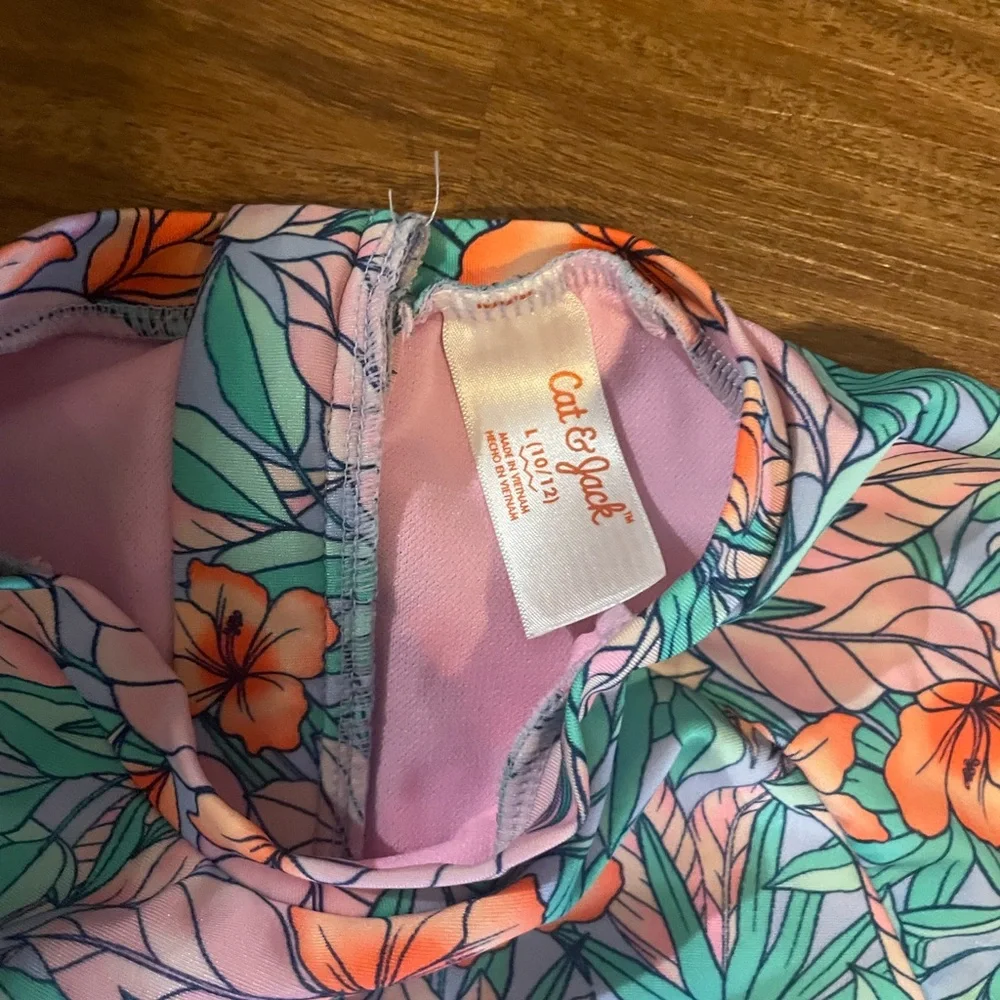 Cat & Jack Pink and Orange Rashguard Swimwear - Picture 3 of 3